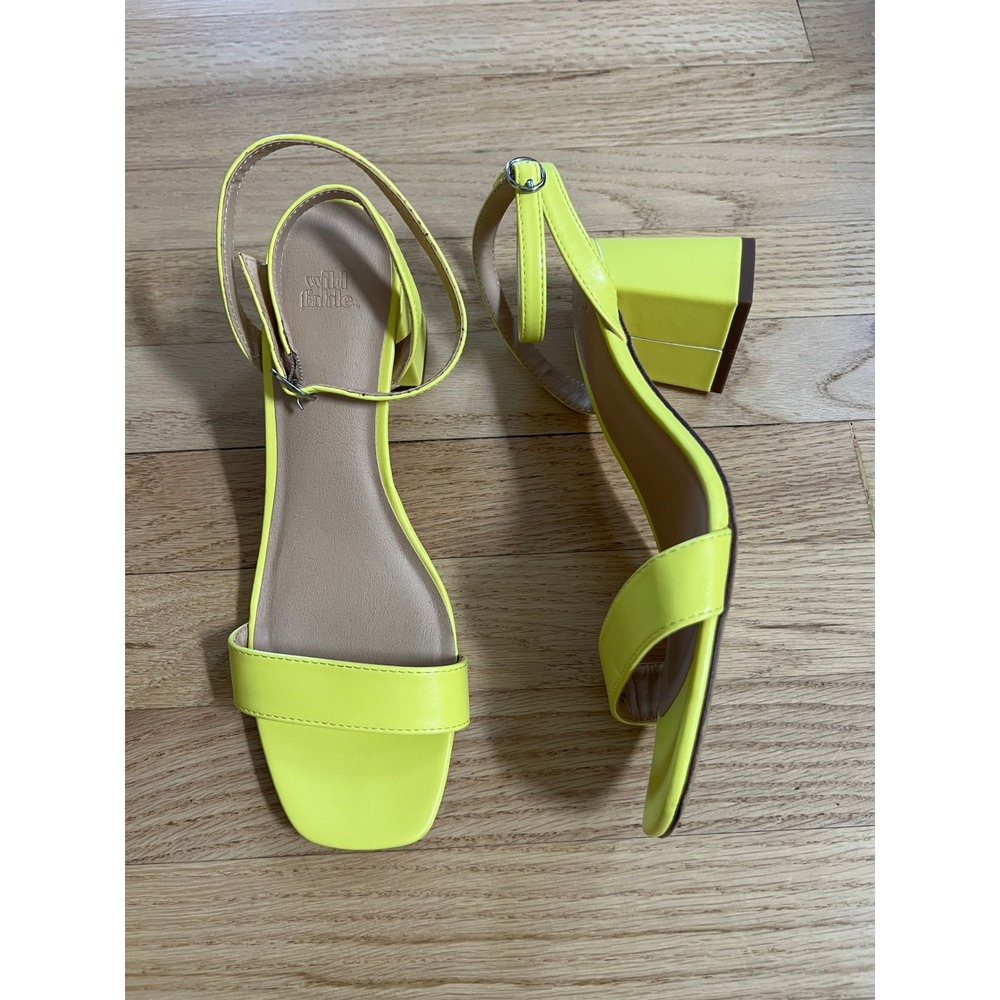 Wild Fable Block Heel Sandals Women 8.5 Yellow
